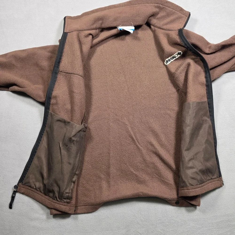 Columbia Fleece Boys Large Brown Full Zip Steens Mountain Solid